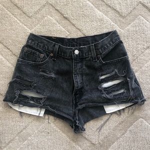 Levi’s “Furst of a kind” distressed shorts